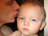 Lance and Daddy Kiss